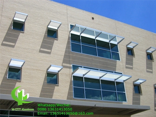 China Akzo Nobel powder coating Architectural aluminum louver with elliptical shape for facade window fixed system supplier