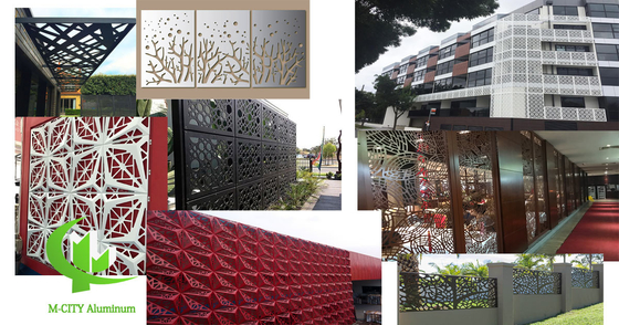 China Aluminum cnc perforated laser cut panel Metal aluminum cladding panel engraved carved panel sheet for facade supplier