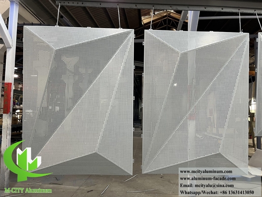 China Aluminium Cladding Panel 3D Design Perforated Sheet PVDF Coating supplier