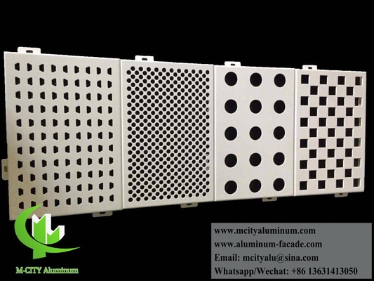 China CNC Perforating Metal Screen Aluminium Cladding Outdoor Use PVDF Coating Customized Panel supplier