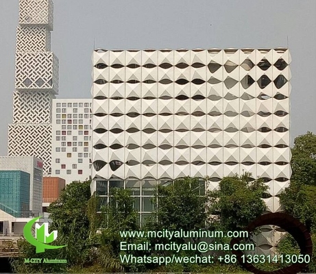 China Akzo Nobel  Perforated 3mm Metal aluminum 3d facade patterned facade cladding supplier