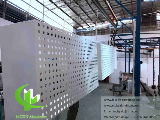 China Metal CNC cutting panel aluminum fluorocarbon perforated panel curtain wall for facade cladding supplier