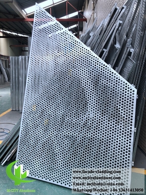 China Perforated Metal aluminum panel with round holes patterns perforation used for building facade supplier