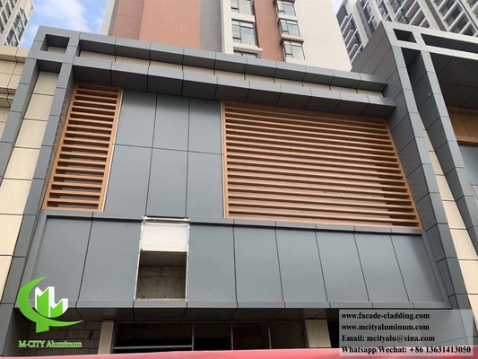 China Solid wall cladding metal panels aluminium facades sliver color 3mm thickness supplier
