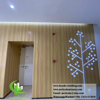 China Wood grain color solid aluminum wall cladding for interior wall decoration wooden supplier