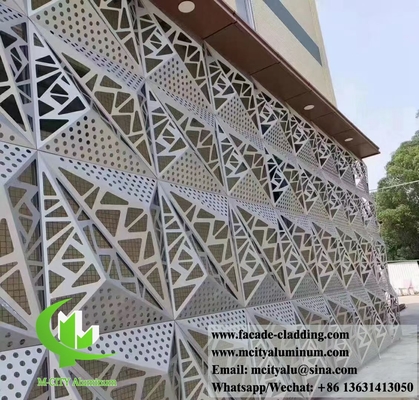 China 3D metal facade aluminium cladding hollow design sliver color 1m x 1m 3mm thickness supplier