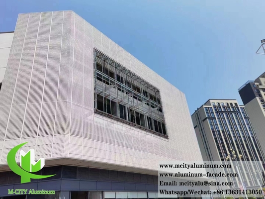 China Perforated Metal Cladding Wall Panels Aluminium Facade System Powder Coated White supplier