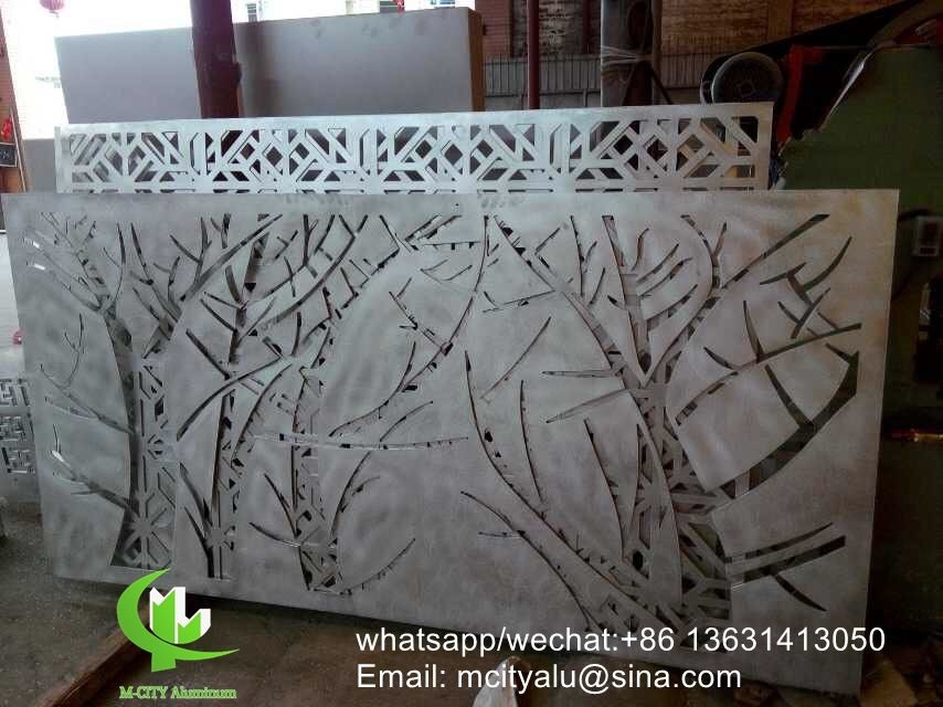 Tree Metal Aluminum Perforated Panel Carved Panel Sheet For Fence Decoration