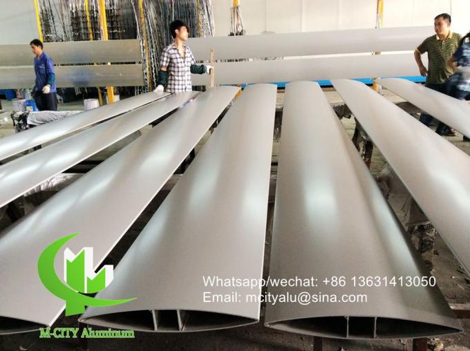 fixed louver 400mm Architectural aluminum Aerofoil louver blade with elliptical shape for facade curtain wall