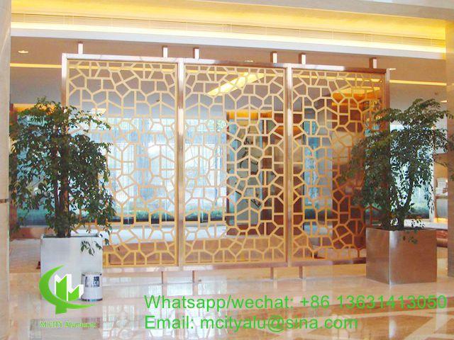 metal aluminum cnc hollow screen room divider for home hotel decoration or commercial building