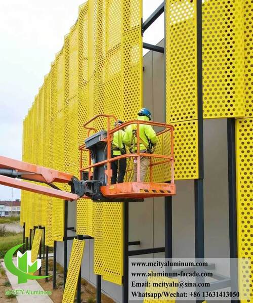 latest company blog about Vibrant Architecture: Why Yellow Perforated Aluminum Cladding is the Future of Modern Facades