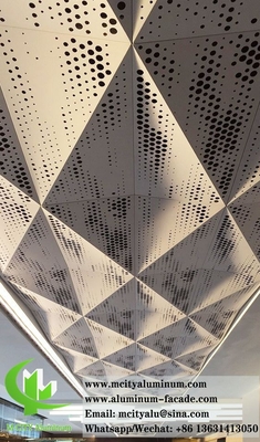 China Metal Ceiling Aluminum Panel With LED Light Perforation Pattern 3D Shape supplier