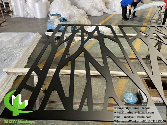 China Laser Cut Metal Panel Aluminum Screen Powder Coated Matt Black Color supplier