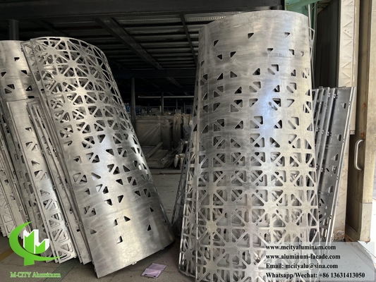 China CNC Perforating Metal Cladding Panel For Column With Laser Cut Pattern LED Light Inside supplier