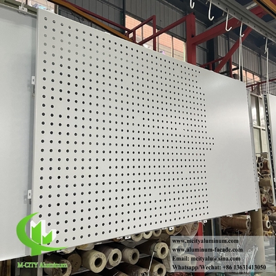 China Perforating Metal Screen Aluminum Panel Powder Coated White Color For Facade Cladding supplier