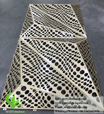 China Laser Cut Metal Screen Aluminum Panel PVDF Coating 3D Shape For Building Facade Decoration supplier