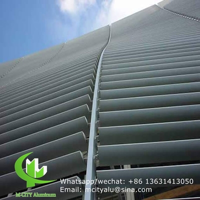 China sun louvre Architectural Aerofoil profile aluminum louver with oval shape for facade curtain wall supplier