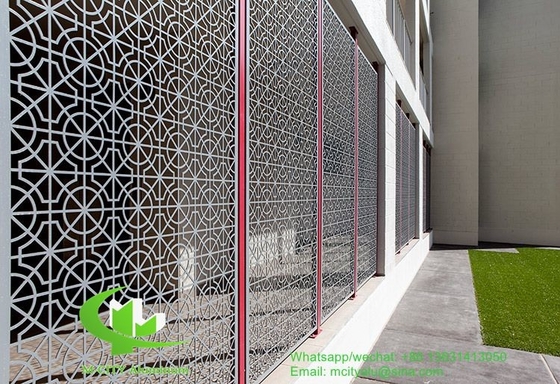 China metal perforated aluminum cut hollow screen panel llaser cutting panel for balcony facade window supplier