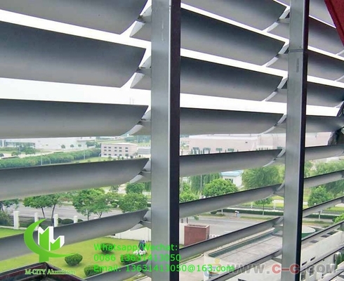 China Horizontal louver Architectural Aerofoil profile aluminum louver with oval shape for facade curtain wall supplier