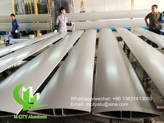 China 400mm Horizontal Fixed sun louver Architectural Aerofoil profile aluminum louver  for facade curtain wall supplier