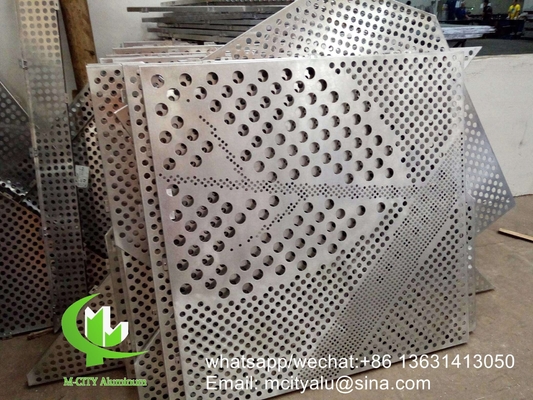 China CNC Turret punching Aluminum perforated panel Metal aluminum cladding panel carved panel sheet for facade supplier