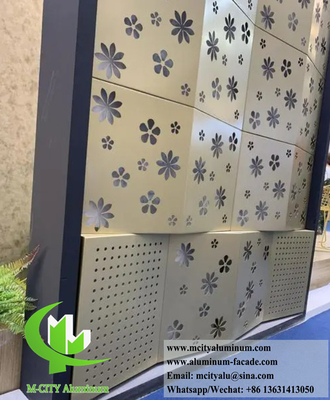 External Aluminium Cladding Panels Custom Made Design Golden Color