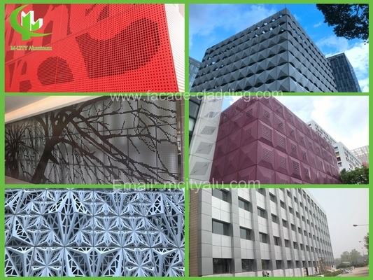 China Perforated aluminum cladding facade wall panel exterior building facade for outdoor cover supplier