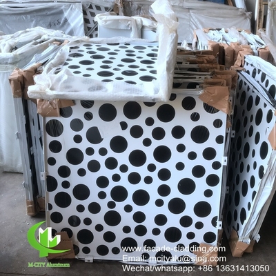 China Metal aluminum laser cut panel with round holes patterns perforation used for building facade supplier