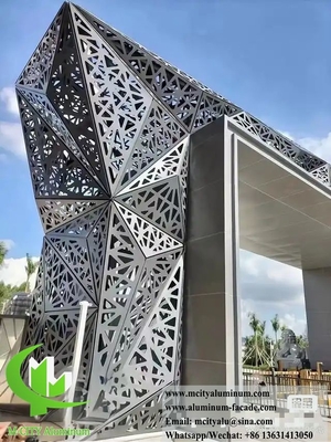 Metal Wall Cladding 3D Shape Aluminium Sheet CNC Cutting Custom Made Wall Panel