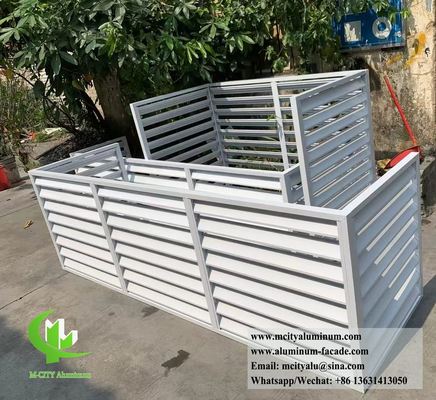 Louver Blade Aluminum AC Cover Heat Pump Cover Metal Screen Size Customized