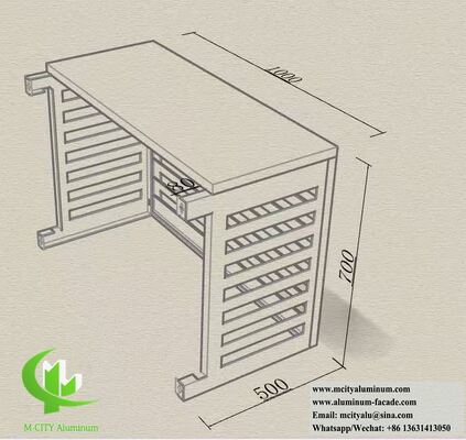 Customized Size Aluminum AC Unit Cover with 45° Angled Louvres and Powder Coated Finish