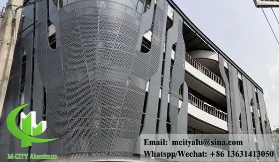 China 3mm perforatd Metal Cladding metal facades metal screen for wall cladding powder coated black supplier