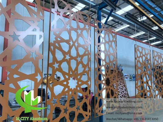 China Metal Wall panels for  Mosque Mashrabiya aluminum sheet arab design for wall cladding facade system supplier