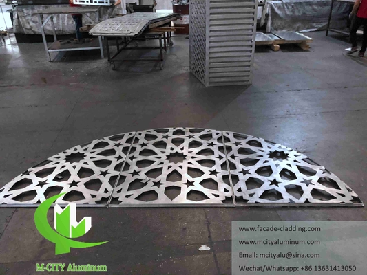 Architectural aluminum facade laser cut metal sheet for muslim mosque wall cladding