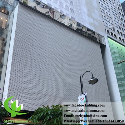 China Metal facades peforated round holes metal screen aluminum wall cladding design supplier