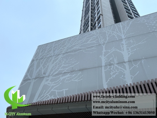China Aluminum perforated screen metal panel for wall cladding &amp; facade tree pattern supplier