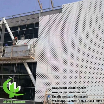 China 3mm perforatd Metal Cladding metal facades factory round holes punching supplier