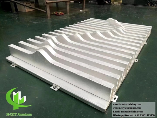 Waved 3D metal ceiling metal facades aluminium tube welded customized claddings
