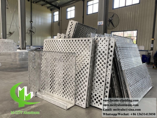 China perforated aluminium cladding facade panel 3mm thickness 1m x 2m folded supplier
