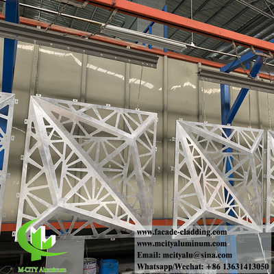 China 3D shape metal cladding panels aluminium screen PVDF painting 1220x1220mm size customized supplier