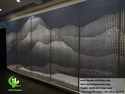 China Perforated metal panel aluminum sheet 3mm thickness powder coated with LED light supplier