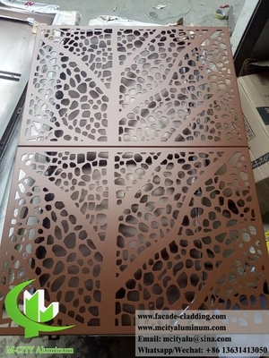 China Tree Leaf design metal facade cladding aluminum sheet with patterns 3mm thickness powder coated supplier