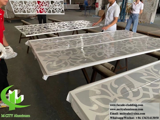 China Aluminum decorative screen with patterns metal facade cladding powder coated white supplier