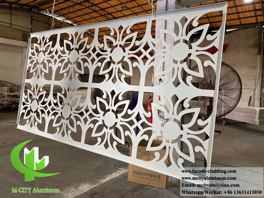 China Decorative Metal Screen Aluminium Facade Cladding With Hollow Pattern For Building supplier