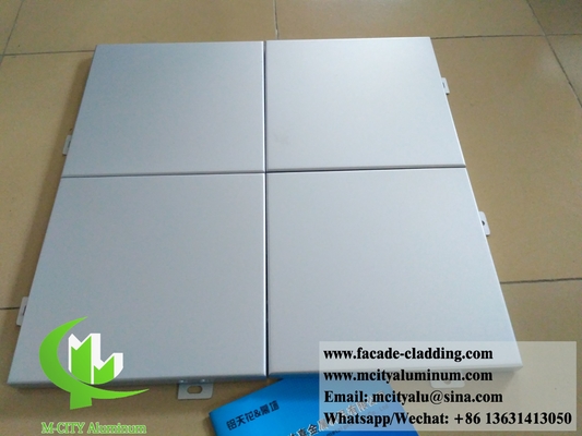 China Metal Cladding Solid Aluminum Panels PVDF Sliver Color 1000x2000mm Exterior Decoration For Wall supplier