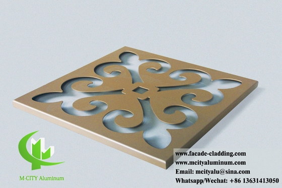 China Laser Cut Metal Screen Aluminium Sheet Patterned Panels PVDF Coating 3mm Thickness supplier