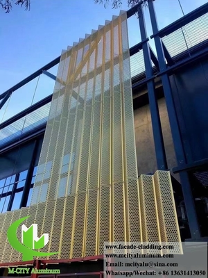 China Folded Metal Screen Perforated Sheet Aluminium Panels For Building Wall Facade Decoration 3D Shape supplier