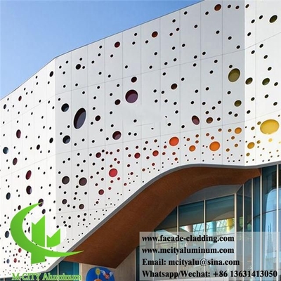 China Perforated Metal Cladding Wall Panels Powder Coated White For External Facades supplier