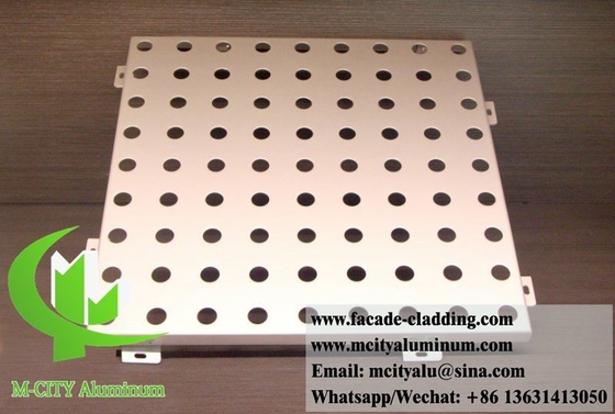China Aluminum Perforated Metal Screen Sheet For Wall Cladding Facades Sliver PVDF supplier