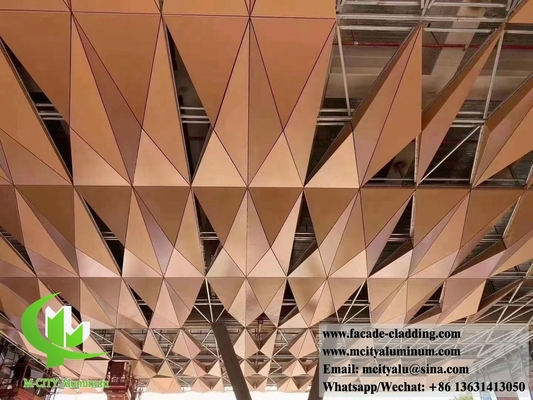 China Metal Ceiling Aluminum Tiles Exterior And Interior Decoration 3D Shape PVDF Golden supplier
